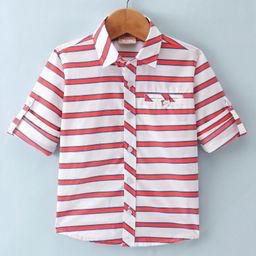 Rikidoos Full Sleeves Striped Shirt - White-picture-10