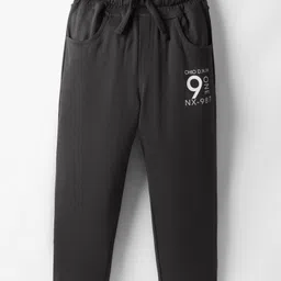 Olio Kids Looper Knit Full Length Lounge Pant With Text Print - Black-picture-32