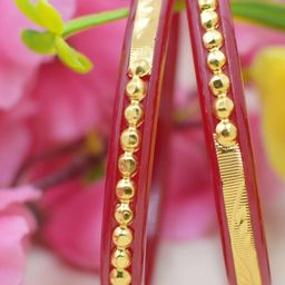 SATTIK Pack of 2 Plastic Gold-plated bangle-image-53