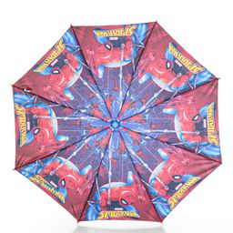 john's umbrellas John's Umbrella  Spiderman Print 2 Fold Straight Umbrella with  Whistle - Multicolor image 2
