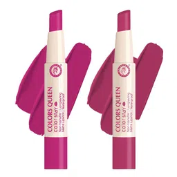 Colors Queen Color Stay Set Of 2 Non Transfer Matte Lipstick-2.1g -Magenta06-Plum Pretty23-0