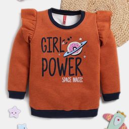 Here&Now X Game Begins Girls Printed Flutter Sleeve Sweatshirt-image-63