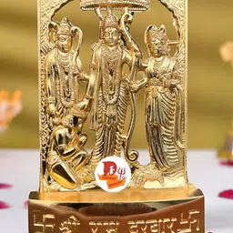 DARIDRA BHANJAN Gold-Toned Religious Ram Darbar Idol Showpiece-19