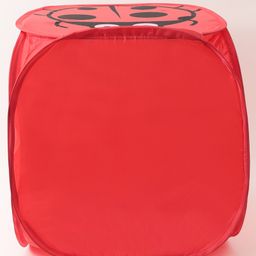fab n funky Collapsible Lady Bug Print Square Storage Bag With Lid- Red image 4