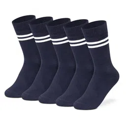 Supersox Unisex Kids Pack Of 5 Striped Regular School Uniform Socks-18