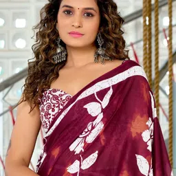 DIVASTRI Floral Block Print Saree image 2