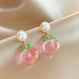 SUBHAGALANKAR Gold-Plated Pearls Studded Contemporary Drop Earrings-52