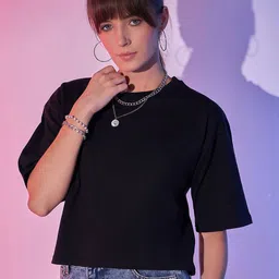 DIMPY GARMENTS Women Raw Edge Boxy T-shirt-picture-6