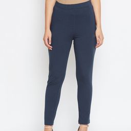 AURELIA Women Navy Blue Regular Fit Solid Trousers-image-50