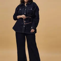Turning Blue Shirt With Trousers Co-Ords-44