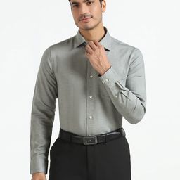 Blackberrys Slim Fit Spread Collar Linen Shirt-picture-44