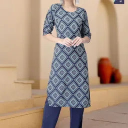 HERE&NOW Women Ethnic Motifs Printed Regular Kurta with Trousers-28