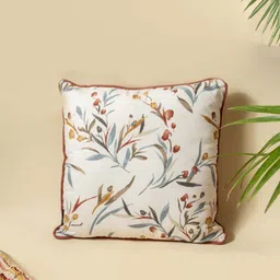 Weave Abode White & Brown Floral Square Cushion Covers-picture-31