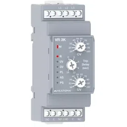Multispan Self Powered Din Rail Voltage & Current Protection Relay, VR-3K-29