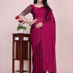 K 5 Fashion Embroidered Pure Chiffon Maheshwari Saree-image-85