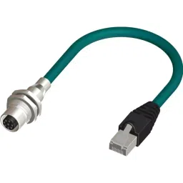 RS PRO Straight Female M12 to Male RJ45 Ethernet Cable 500 mm, 2305679-22
