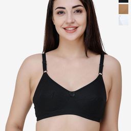 College Girl Women Pack Of 3 Cotton Full Coverage Bra-image-55