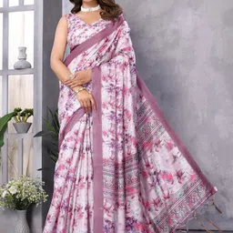 Lookmark Floral Printed Bhagalpuri Saree-14