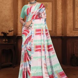 Panzora Floral Satin Saree-image-91