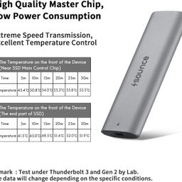 Sounce NVME SSD Enclosure M.2 Sata USB 3.2 Adapter External NVMe SSD Cse Reader Type-c 10 Gbps Support 2230/2242/2260/2280mm REALTEK RTL9210 Chipse 2TB M B+M Key for Laptop Computer & Desktop - Black image 4