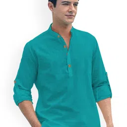 EdinWolf Men Mandarin Collar Straight Kurta-picture-16
