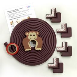 BabySafeHouse Multi Edge Guard Door Stopper and Corner Protector - Brown-0