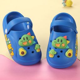 Oh! Pair Slip On Clogs with Back Strap Closure Dino Applique -  Blue-image-41