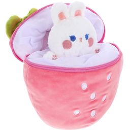 Kidology Plush Toy Pillow, Reversible Bunny, Cute Rabbit Sofa Pillow, Easter Bunny Stuffed Animal Cute Rabbit Plushie Birthday Gift for Boys Girls (Medium, Strawberry Bunny Light Pink - Zipper)-18