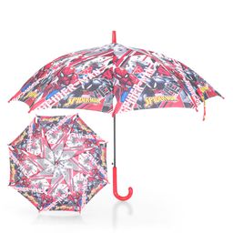 John's Umbrella  Spiderman Print Straight Umbrella with J Curve Handle - Multicolor-2