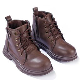 Pine Kids Winter Boots with Lace Up Closure -  Brown-image-8