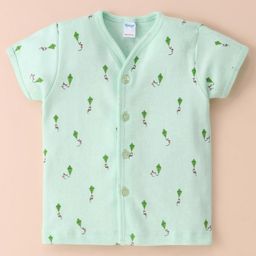 Tango Interlock Half Sleeves Kite Printed Front Open Vest - Green-10