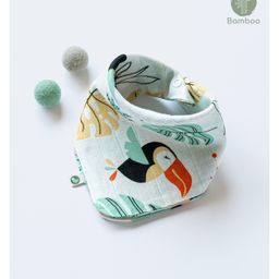 Cocoon Care Unisex Bamboo Muslin Green double sided 2 in 1 Bib and Wash Cloth for Baby-image-80