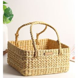 HABEREINDIA Seagrass Fruit Basket | Gift Hamper Basket | Serving Basket - Beige-image-16