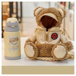 Sanjary Bear Cover Premium Quality Steel Insulated Bottle - Hot And Cold - 500ml for kids color design may vary-image-2