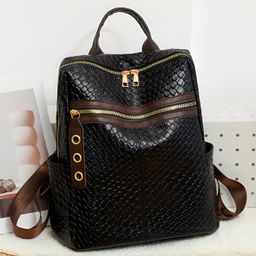 SYGA Women's Soft Woven Backpack | Water-Repellent Cross-Border Travel Bag(Black)-picture-32