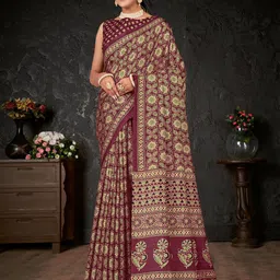 Mitera Ajrak Block Block Print Saree-11