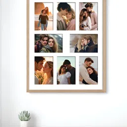 Art Street Beige & White 8 Openings Wooden Wall Photo Frame-image-55