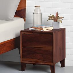 Sleepyhead Mate - Honey Brown Finish Solid Sheesham Wood Bedside Table-2 Drawers-15