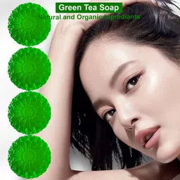 GROOVY Set Of 4 Green Tea Bathing Soap- 100 g Each image 2