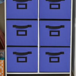 Kuber Industries Set Of 6 Purple Large Foldable Storage Box With Handle Replacement Drawer image 2