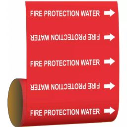 BRADY Vinyl Pipe Marker Fire Protection Water Red and White 8 x 8 x 0.004 inch, 8CMP6-image-86