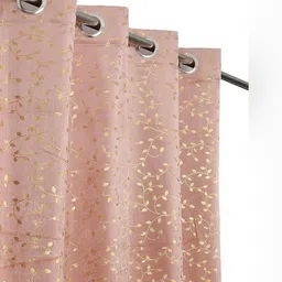Aura Rose Gold & Gold Floral Printed Door Curtains-picture-20