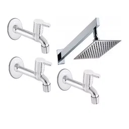 Fastgear Marc Faucet Set with Shower Stainless Steel Chrome Finish Silver, FG1177 ( Pack of 4)-image-66