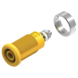 MULTICOMP PRO Banana Plugs & Jacks BANANA JACK, 4MM, 36A, M4 STUD, YELLOW, 76-1488-20