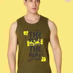 WOOSTRO Pack Of 2 Printed Combed Cotton Gym Vests VWS26(98 RUST)(MORE OLIVE)-image-78