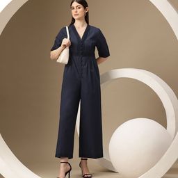 Chemistry Pure Cotton Basic Jumpsuit with Lace Inserts-picture-17