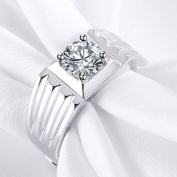 The Roadster LifestyleCo Silver-Plated American Diamond StuddedFingerRing-74