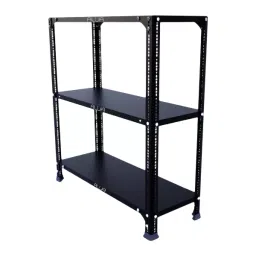 Menage 36x35x12 Inch 3 Shelf 22 Gauge Metal Slotted Angle Rack-image-99