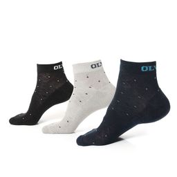 OLWEN Men Pack Of 3 Patterned Cotton Ankle Length Socks-16