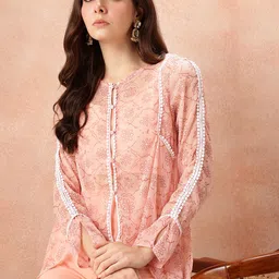 all about you Printed Lace Detail Ethnic Co-Ords with Shrug-12